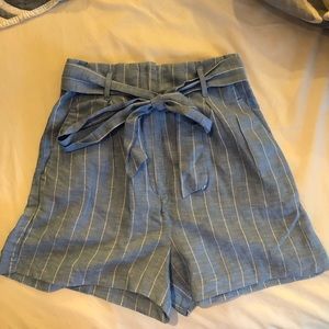 Blue and white pin stripped shorts